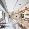 Lámpara de araña para restaurante estilo riel, estilo industrial, color dorado, para barras de bar, restaurantes, locales de hot pot, iluminación comercial, lámparas de mesa de comedor, arte en hierro