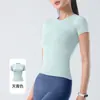 Primavera y Otoño nuevo deportivo ajustado de manga corta para mujer ropa de yoga top para mujer Sudeste Asiático transfronterizo correr fitness camiseta interior