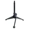 Tripé de Microfone Preto, Suporte de Microfone Dobrável, de Mesa, Fabricado nos EUA, Rosca de 5/8 de Polegada com Ranhura Dupla, Suporte de Microfone com Posicionamento Flor de Ameixa