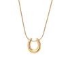Collar Geométrico en Forma de U de Acero de Titanio de Venta Caliente Transfronteriza para Mujer Que No Se Desvanece, Lujo Accesible Nicho Gama Alta Joyería de Cadena Hueso de Serpiente en Oro de 18 Quilates