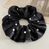 Goma de Pelo Grande de Terciopelo con Perlas Coreana Otoño Invierno para Mujer Retro Atadura para el Cabello en la Parte Posterior de la Cabeza Atadura para Cola de Caballo Accesorios para el Cabello Flor para el Cabello