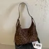 Cross2026 Outono Nova Moda Retrô Nicho Estampa de Leopardo Bolsa de Mão Simples Ombro Transversal Bolsa Feminina Bolsa Tote