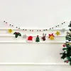 Decoración navideña Guirnalda banderas coloridas tienda tienda de té con leche decoración clip árbol de Navidad fieltro pequeñas banderolas para tirar