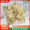 Decoraciones para Árbol de Navidad Lentejuelas de Terciopelo Flores Hechas a Mano Adornos para Sala de Estar Decoración Corona de Navidad Esquejes