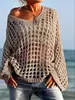 2026 Nuevo Cárdigan de Punto Hueco Sexy Protector Solar Ropa de Punto para Vacaciones Ropa de Abrigo de Primavera/Verano para Mujer Cubre-Traje de Baño para Playa