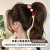 Presilha de banana com laço marrom para mulheres, clipe mágico para rabo de cavalo alto que não cai, tamanho grande para cabelos grossos, grampo de cabelo de alta qualidade