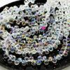Agujero Horizontal Cristal de Fresa Cristal Facetado Cuentas Sueltas Bombilla de Luz Perlas Destellantes Accesorios para Joyería Hecha a Mano DIY Decoración Colgante para Coche