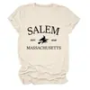 Salem est 1626 Amazon Wish sitio independiente camiseta de mujer de manga corta con cuello redondo de moda y única camiseta básica