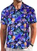 Camisa hawaiana de manga corta para hombre transfronteriza europea y americana, camisa casual de vacaciones con estampado floral, talla europea