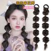 Peluca Trenza Burbuja Trenza Niña Reflejo Natural Torcido Trenza Larga Cabello Rojo de Internet Trenza Boxeo Cola de Caballo Alta