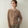 Novo Cardigan de Gola Redonda 100% Caxemira Pura Feminino Lã Amiga da Pele Twist Retrô Suéter Jacket Tricotado Solto