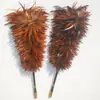 Plumero de Plumas Reales para Eliminar el Polvo, No Suelta Pelusa, para Uso en el Hogar y el Coche, Hecho a Mano, Extensible, Herramienta de Limpieza, Barredor de Polvo, Manta Densa