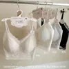 Camisola de Encaje Puro Deseo para Mujer, Espalda con Tiras de Belleza Sin Costuras y Almohadillas en el Pecho, Estilo Corto, Versátil, Se Puede Usar como Ropa Exterior