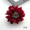 Flor artificial de peonía con agujas de pino de imitación, diámetro de 7 cm, cabeza de flor de tela de seda, tocado artesanal, horquilla con flor, producción de ropa antigua
