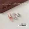 Accesorios K9 crystal rectangulares largos apilados con pedrería para arte de uñas, rosa claro brillante, azul, rojo rosa, sin base, pequeñas bolas de pedrería apiladas para arte de uñas tipo caramelo de roca