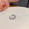Anillo abierto de metal con circonita, ideal para mujeres, diseño de nicho, anillo de dedo de alta calidad, anillo simple de viento frío.