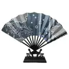 Abanico Plegable Personalizado Abanico de Bambú Japonés Abanico de Promoción Publicitaria Abanico con Impresión a Doble Cara Abanico de Murciélago Abanico de Papel de Diez Varillas Personalizado