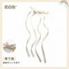 Cinta para el Cabello Trenzada Atada con un Moño Pinza para el Cabello Coletas Dobles Blancas Accesorios para el Cabello para Mujeres para Atar su Cabello Diadema de Serpentina Súper de Hadas Tocado
