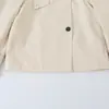 Nuevo abrigo de gabardina corto de estilo británico para mujer PB&ZA de principios de otoño, manga larga, cuello alto, bajo ancho