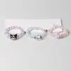 Pulseira Magnética de Casal com Contas de Cristal Doce Desenho Animado Cachorro Canela Kuromi Pulseira Magnética Presente para Melhor Amigo