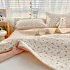 Conjunto de Cobertor de Cama Algodão para Todas as Estações Grau Materno e Infantil, Estilo Fresco Algodão Lavado Acolchoado Tatami Manta Antiderrapante