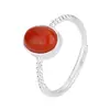 Anillo de Plata Esterlina S925 con Dijes Incrustados de Aguamarina Natural y Piedra Lunar, Banda Lisa de Moda y Sencilla con Patrón de Cuerda Retorcida