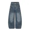 Jeans retro americanos estilo Napoleón, multibotones, unisex, diseño de otoño, pierna ancha, hasta el suelo, modernos