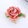 Atacado 5cm flanela rosa botão flor artificial noiva flor de pulso diy casamento mão bolo decoração cabeça de flor