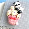 Lote de 20 pegatinas de resina para el refrigerador con diseño de panda brillante de dibujos animados, de tamaño mediano y grande, hechas a mano, con pegamento en crema para teléfono, accesorios para el cabello y joyería.