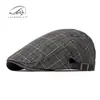 Boina Clásica de Cuadros Estilo Británico Delgada para Hombre de Primavera y Verano, Boina con Visera de Moda para Mujer