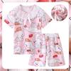 Comércio exterior pijamas infantis meninas Desenho Animado Verão fino roupa de casa meninas 2024 novo manga curta primavera e outono conjunto