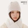 Gorro de punto de fábrica MEETSUNNY, gorro de lana gruesa para mujer, traje cálido de tres piezas, bufanda clásica de color sólido