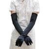 Guantes de novia para brindis, estilo retro, multicolor, de satén elástico, para vestido largo, estudio fotográfico con forma de presentación fotográfica.