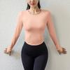 Camiseta deportiva para mujer, ajustada, sexy, adelgazante, de yoga, de secado rápido, popular en Internet, para correr, fitness, de manga larga, transpirable.