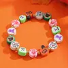 Lindo y Divertido Serie Nueva Europea y Americana Transfronteriza de Halloween Calabaza Fantasma Gato Pulsera de Arcilla Blanda Fantasma Maligno