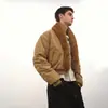 Ropa para Hombre de la Frontera Norte Marca de Tendencia Americana Invierno 2025 Nuevo Retro Corto Águila de Montaña Chaqueta de Algodón para Hombre Grande Abrigo de Algodón con Cuello de Piel