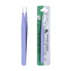 Pinzas de Acero Inoxidable de Colores de 10.5cm Pinzas para Pegatinas de Cinta Pinzas para Diario DIY Cabeza Recta Cabeza Curva Pinzas