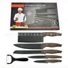 Conjunto de Facas de Cozinha de Seis Peças, Conjunto de Facas Onduladas de Aço Inoxidável, Faca de Fatiar Doméstica, Faca do Chef, Conjunto de Facas para Presente Atacado