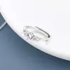 Anillo Versátil de Personalidad Plateado Galvanizado de Plata S999 de Alta Calidad para Mujer, Joyería de Anillo de Corona con Diamante de Seis Garras de Lujo Ligero