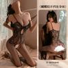 Manyan Lingerie Sexy Alça Sexy Laço Macacão Vazado Peça Única Meias de Rede 7943