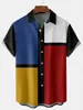 Camisa Havaiana Masculina de Verão Nova Europeia e Americana com Estampa 3D Moda Casual Solta de Manga Curta