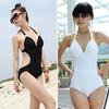 2023 Japonês e Coreano Luxo Leve Sexy Férias Lazer Águas Termais Traje de Banho Estilo Coreano Maiô de Uma Peça Halter Sem Costas Sexy Desejo Puro