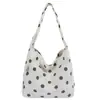Bolso de Hombro de Lona con Lunares de Gran Capacidad Moda 2026 Nuevo Estilo Otoño Bolso de Mano de Moda Tendencia Bolso Tote para Viajes