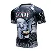 Camiseta Transpirable de Secado Rápido de Impresión Digital Amazon Transfronteriza para Hombres y Mujeres, Tops Deportivos de Manga Corta para Hombre de Verano
