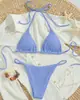 2026 Verão Europeu e Americano Comércio Exterior Novo Produto Biquíni Tomara-que-caia Multicor Maiô Biquíni Sexy de Amarrar Maiô Feminino de Duas Peças