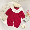 Macacão de Bebê Primavera e Outono Estilo Princesa Roupa de Primeiro Aniversário de Recém-Nascido Roupa de Mês Completo de Bebê Roupa de Cem Dias Roupa de Rastejar Macacão