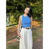 Blusa de Tricô Versátil da Moda para Mulheres, Verão Slim Fit, Cobertura Lateral dos Seios, Top Base, Peça de Sobrepor, Estilo Americano, Regata Spicy Girl com Costas Nadador