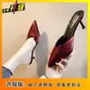 Tacones Altos de Punta Moda y Únicos 2025 Primavera/Verano Nuevo Estilo Sin Cordones Elegantes de Tacón Fino para Exteriores para Mujer Ropa de Verano para Exteriores