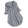 Camisa Larga de Manga Larga Holgada a Rayas para Mujer, Venta Caliente, Exclusiva Transfronteriza para Primavera/Verano 2025 en Amazon y Aliexpress