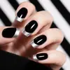 Novo Conjunto de Arte de Unhas de 24 Peças Estilo Comércio Exterior Europeu e Americano, Unhas Postiças Quadradas Clássicas Francesas Destacáveis de Comprimento Médio-Longo Atacado